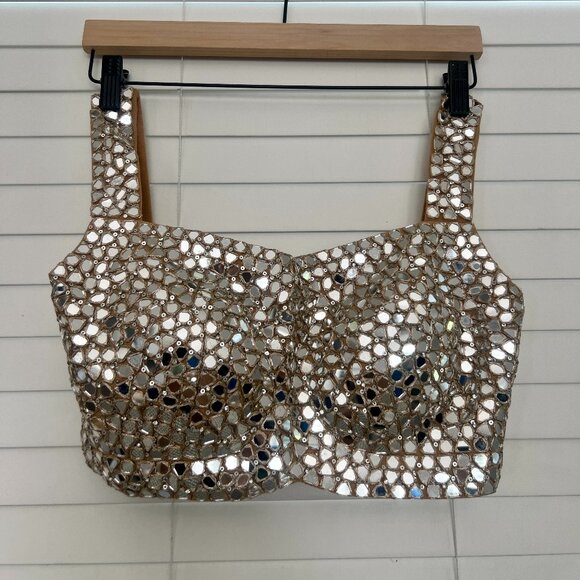 SEEMA GUJRAL Gold & Silver Embroidered Lehenga Dress Set for Bridal or Wedding - Picture 6 of 17